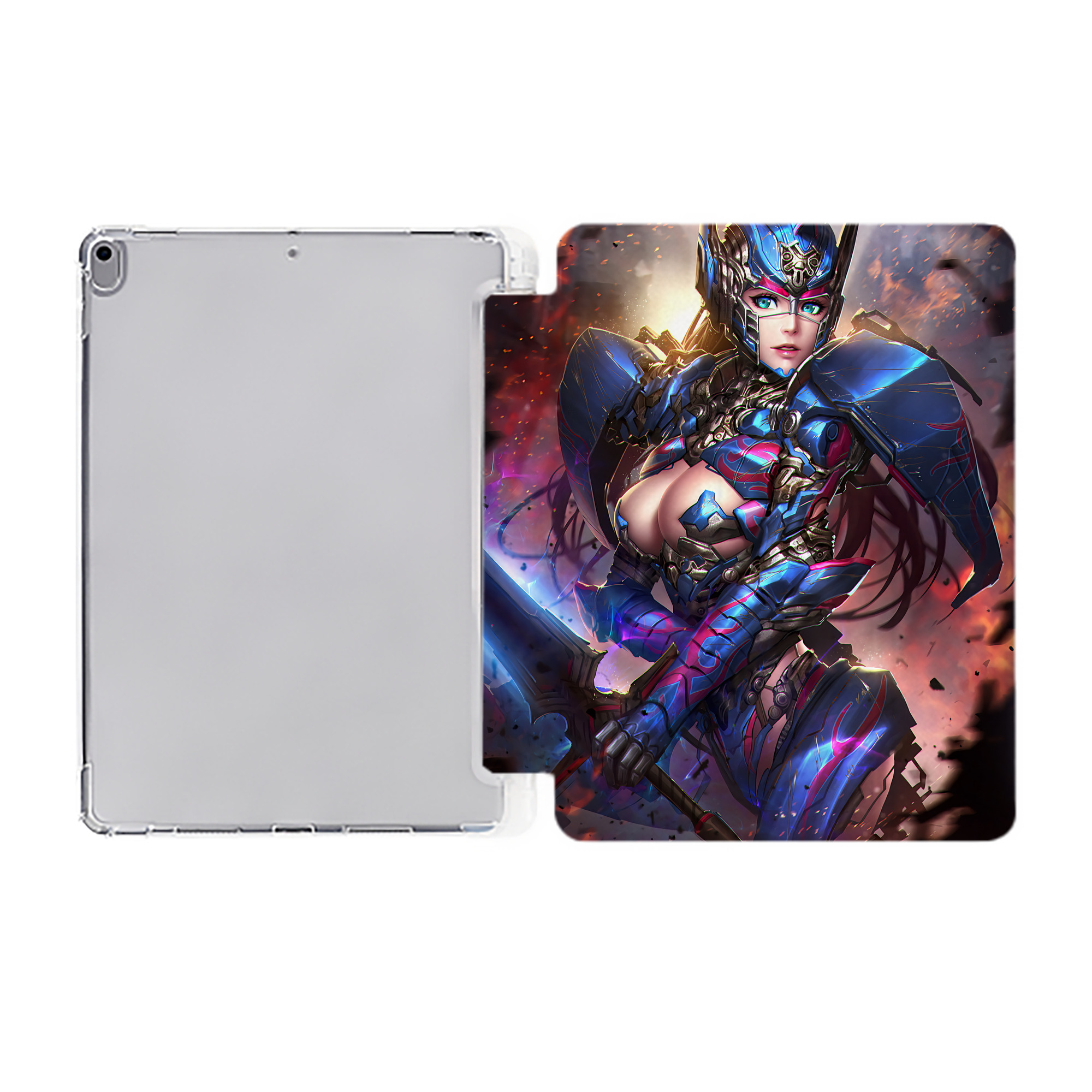 （画像用） Transformers トランスフォーマー IPad ケース ペン収納付き 三つ折りスタンド PUレザー×シリコン 対応機種9.5/10.5/10.9インチ
